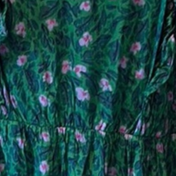 Roller Rabbit Green Floral Ruffle V-Neck Mini Dress - Picture 4 of 4